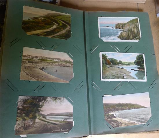 Postcard album & 2 walking sticks